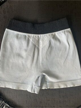 Free People Light Blue Ribbed Boxer Briefs with Black Waistband